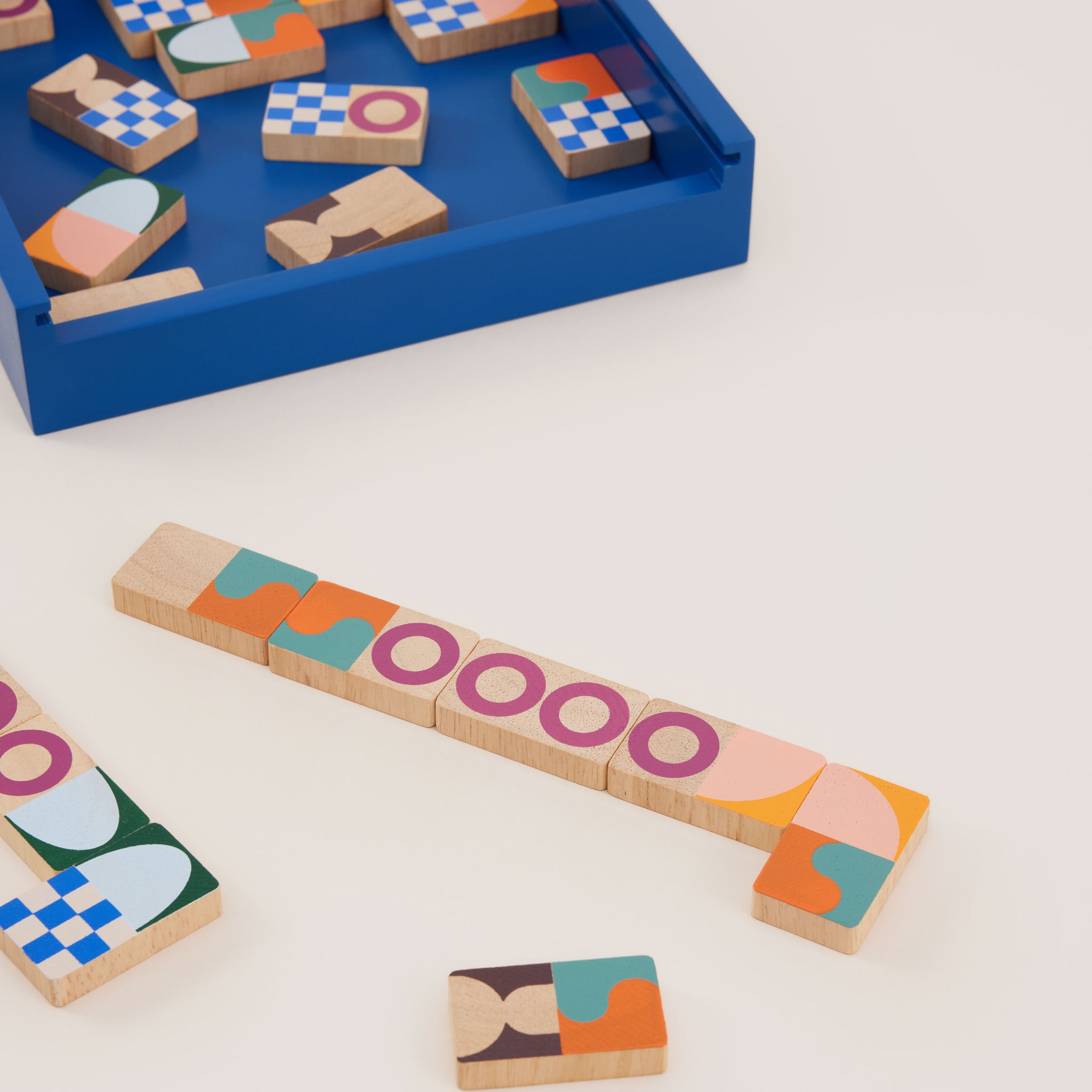 Blue Ribbon Pattern Dominoes | ชุดโดมิโน ของเล่นเด็กเสริมพัฒนาการ
