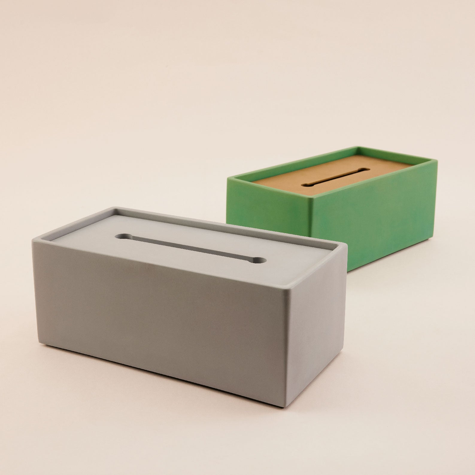 Grey Concrete Tissue Box |  กล่องใส่กระดาษทิชชู แบบแผ่น ทรงสี่เหลี่ยมผืนผ้า