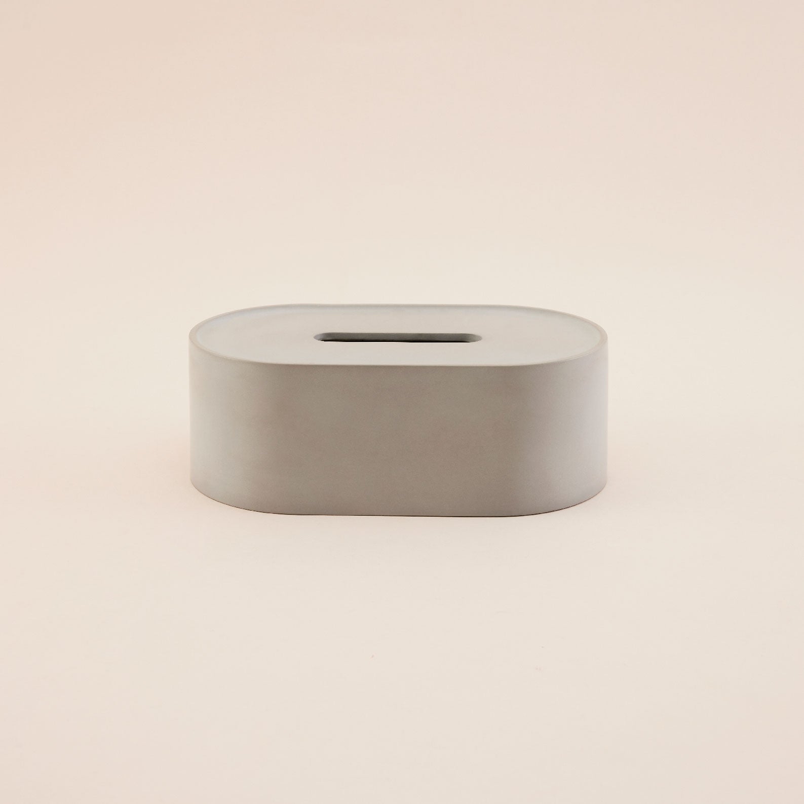 Grey Rounded Concrete Tissue Box |  กล่องใส่กระดาษทิชชู แบบแผ่น ทรงรี