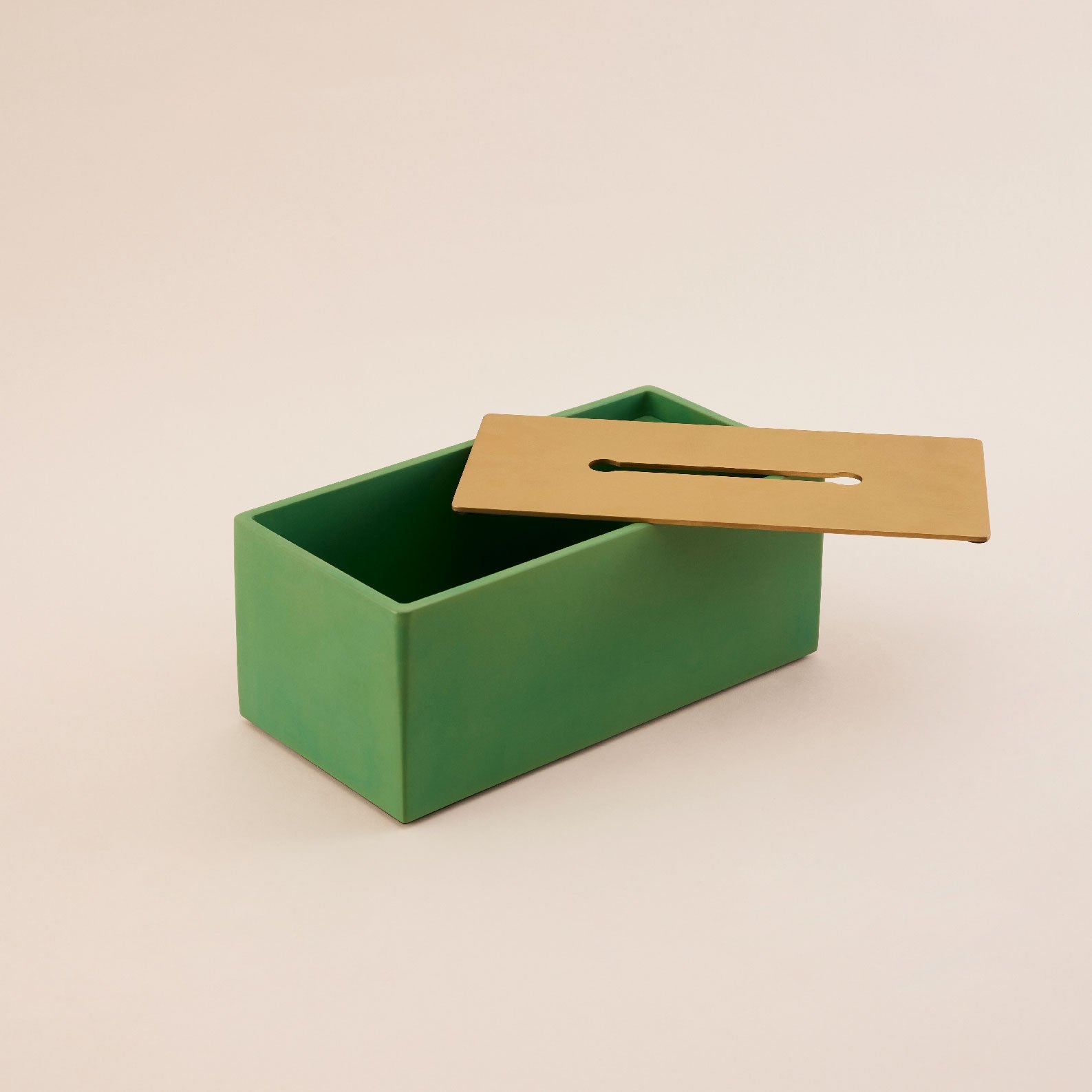 Light Green Concrete Tissue Box |  กล่องใส่กระดาษทิชชู แบบแผ่น ทรงสี่เหลี่ยมผืนผ้า