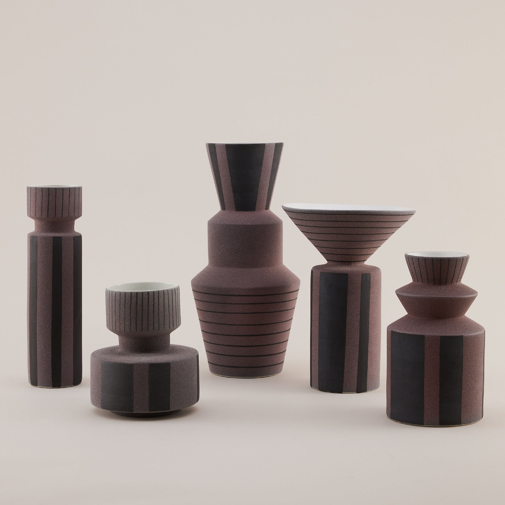 Grey Geometric Ceramic Vase | แจกันเซรามิก