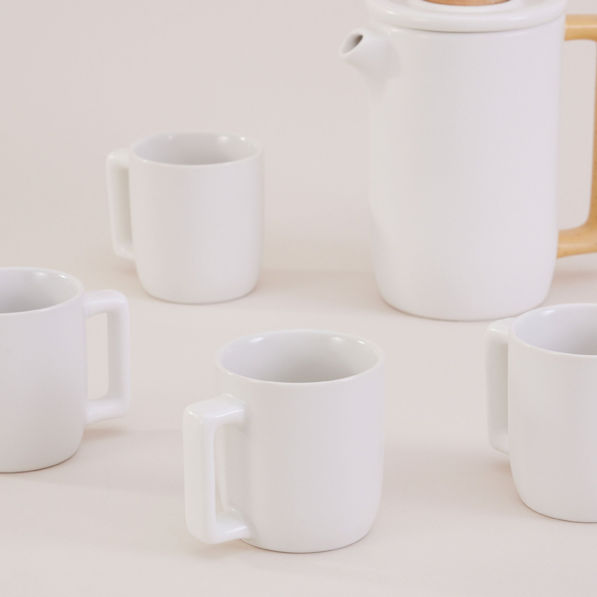 White Nordic Tea Pot Set | ชุดถ้วยชา