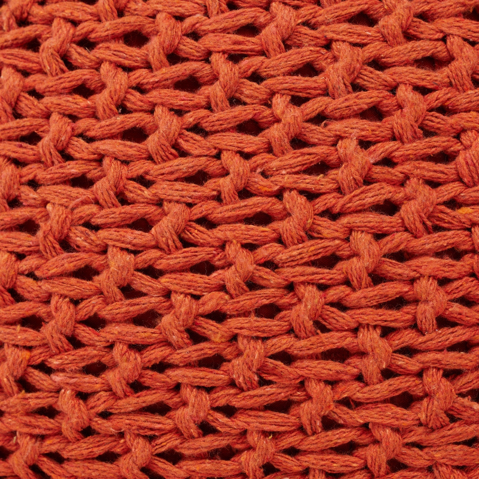 Orange Hand-Knitted Pouf | เก้าอี้สตูล ทอมือ