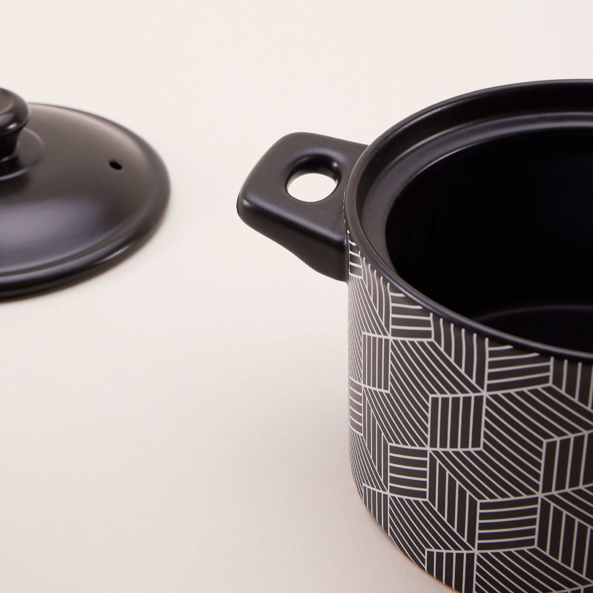Geometric Ceramic Cooking Pot | หม้อพร้อมฝาปิด