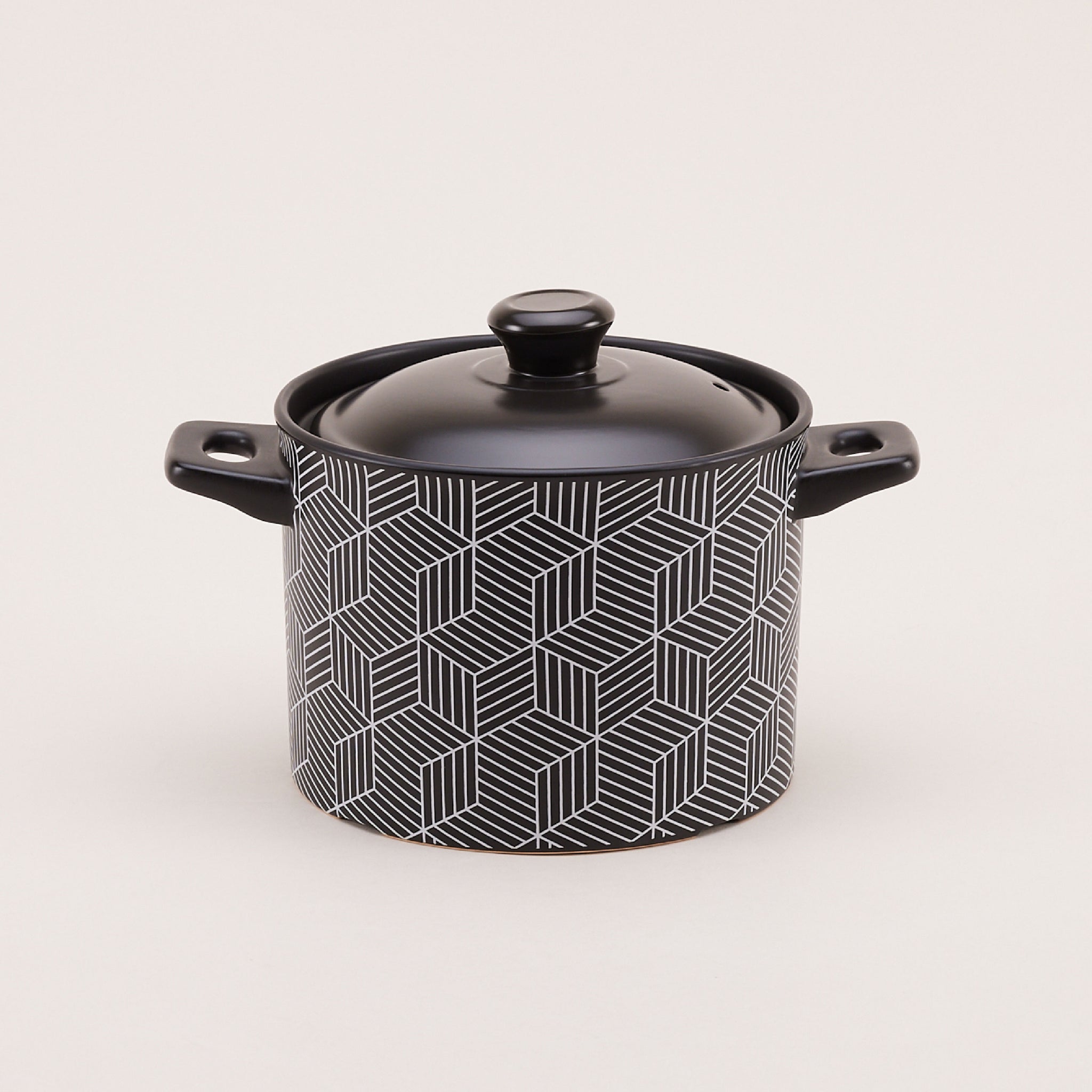 Geometric Ceramic Cooking Pot | หม้อมีหูจับ พร้อมฝาปิด