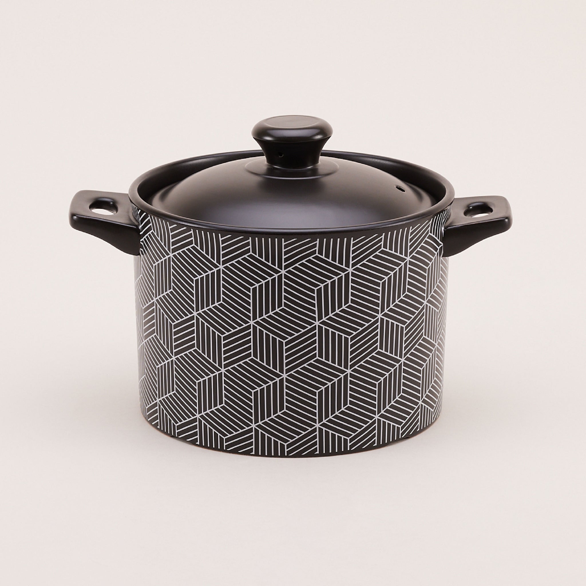 Geometric Ceramic Cooking Pot | หม้อมีหูจับ พร้อมฝาปิด