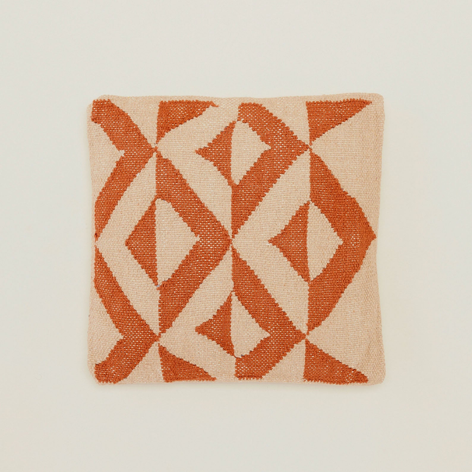 Dark Orange Hand-Woven Cotton Cushion | หมอนอิงพร้อมปลอก