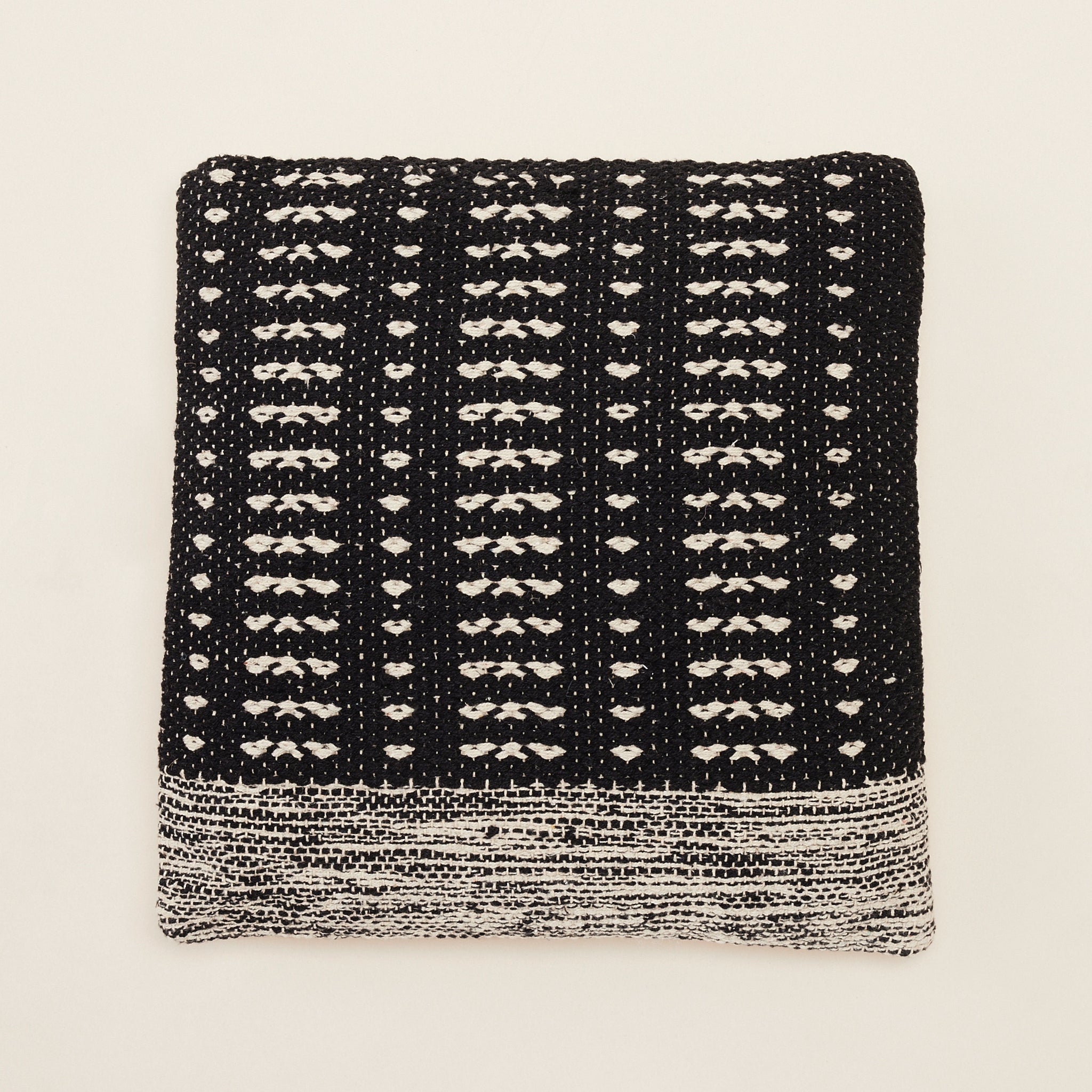 Black Hand-Woven Cotton Cushion | หมอนอิงพร้อมปลอก