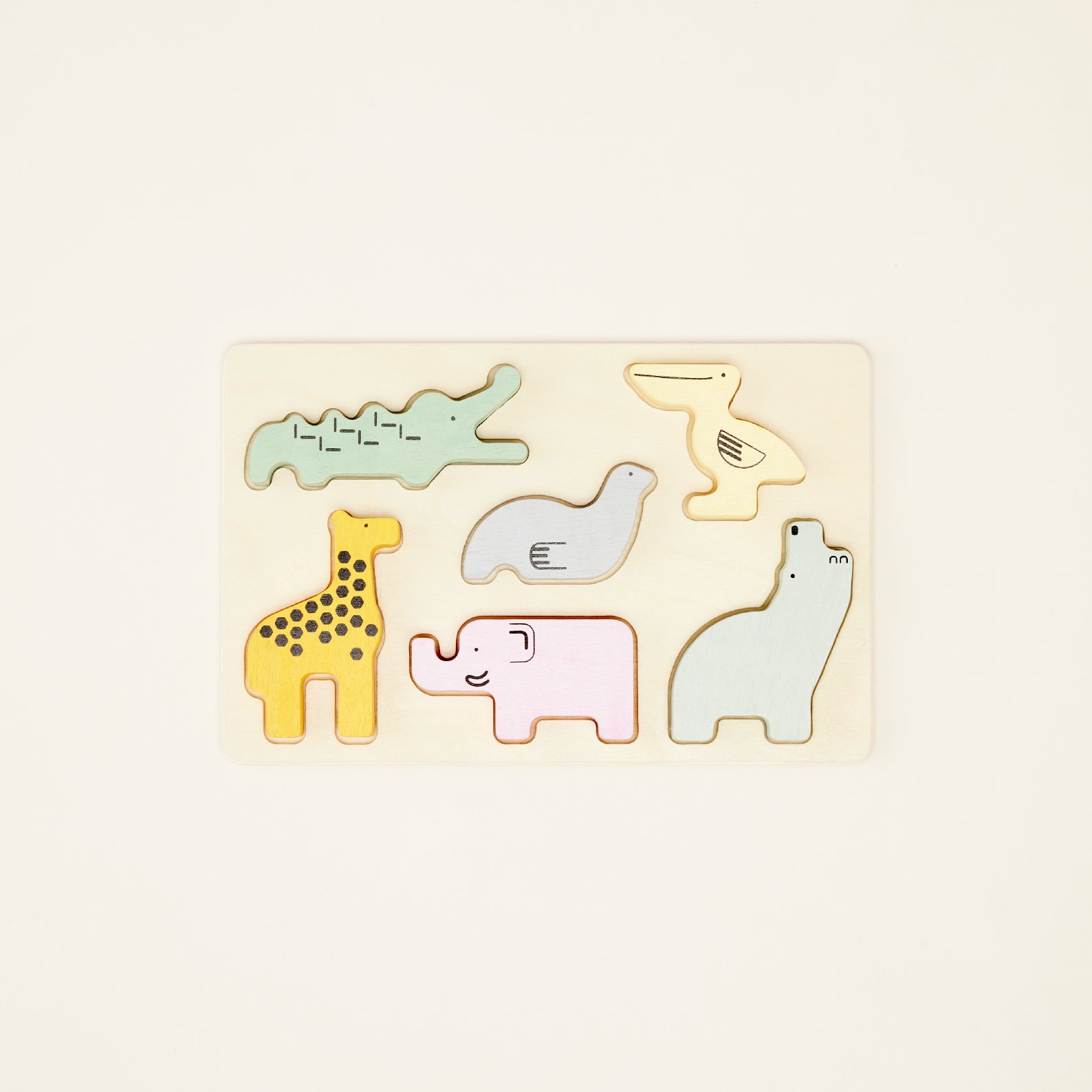 Blue Ribbon Zoo Puzzle |  ของเล่นเด็ก เสริมทักษะ ตัวต่อบล็อกไม้