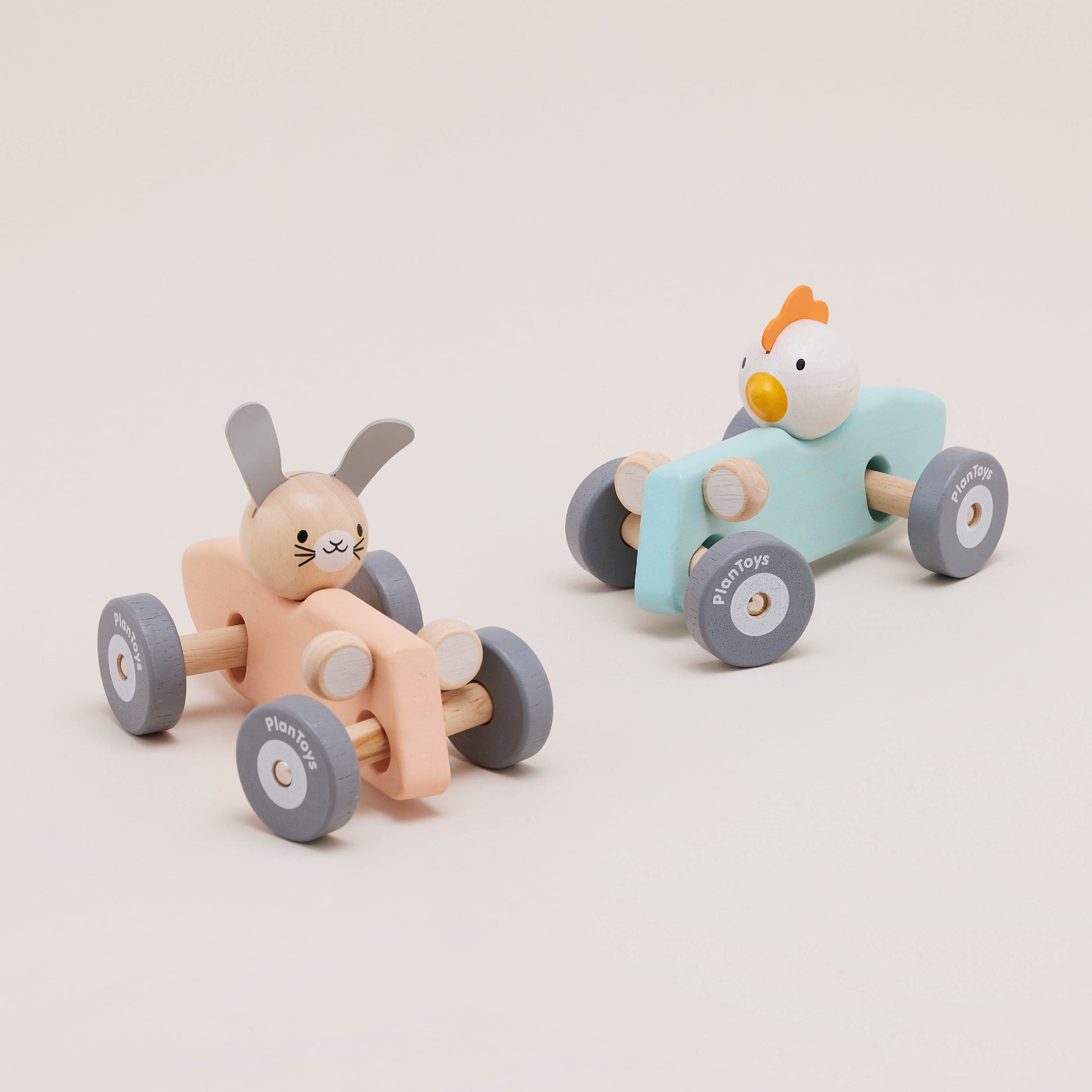 Plantoys Bunny Racing Car | ของเล่นไม้ รถแข่งกระต่ายน้อย