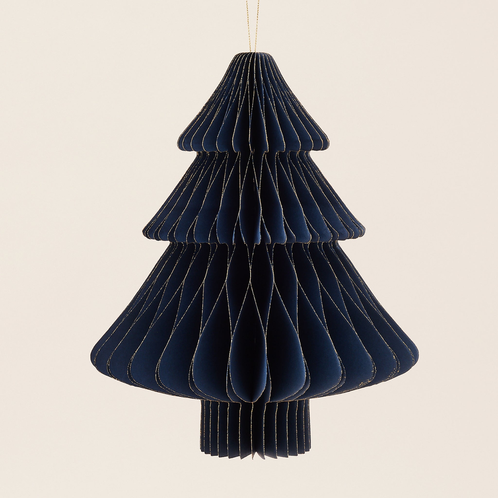 Dark Blue Paper Christmas Tree Ornament Set | ของตกแต่ง ต้นคริสต์มาส