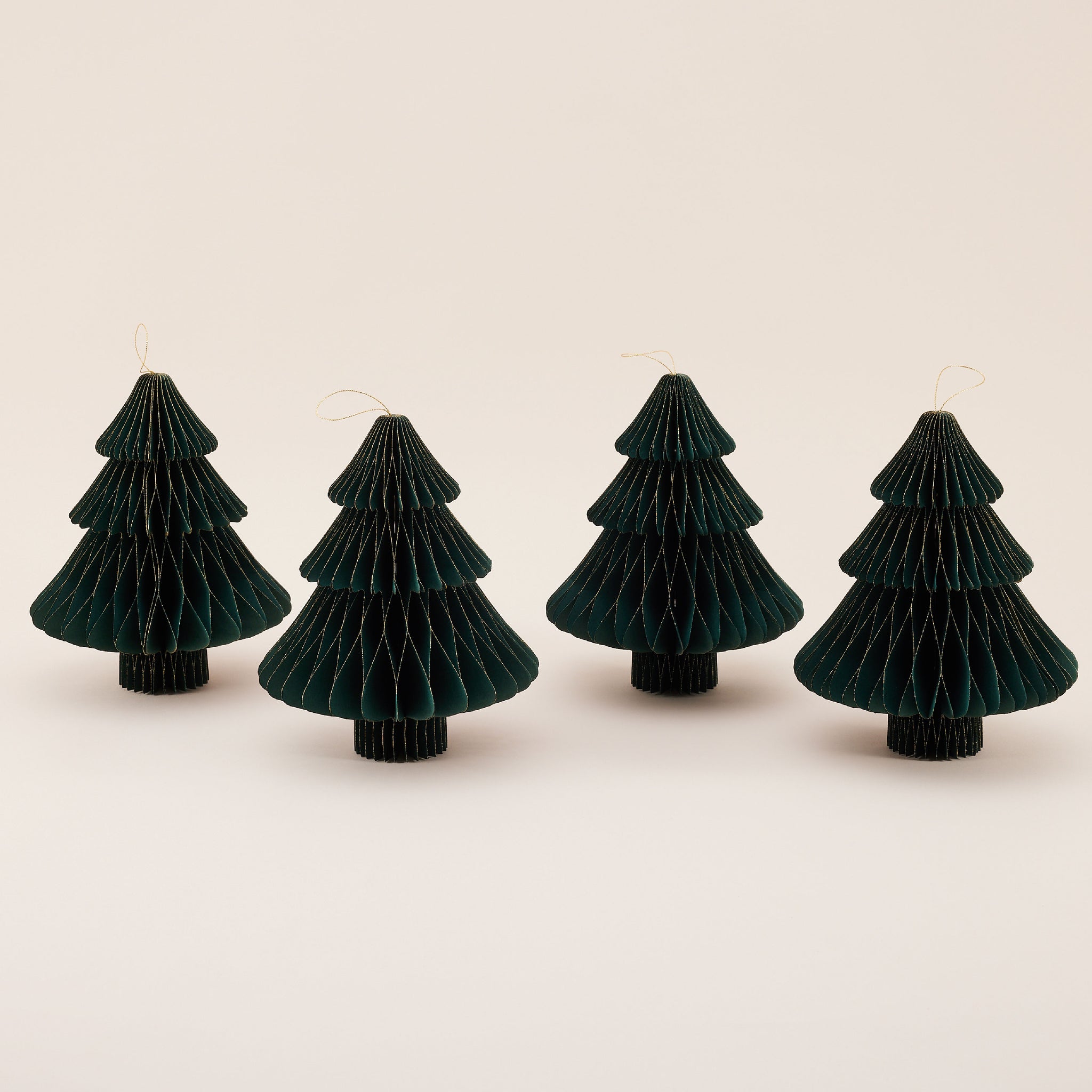 Dark Green Paper Christmas Tree Ornament Set | ของตกแต่ง ต้นคริสต์มาส