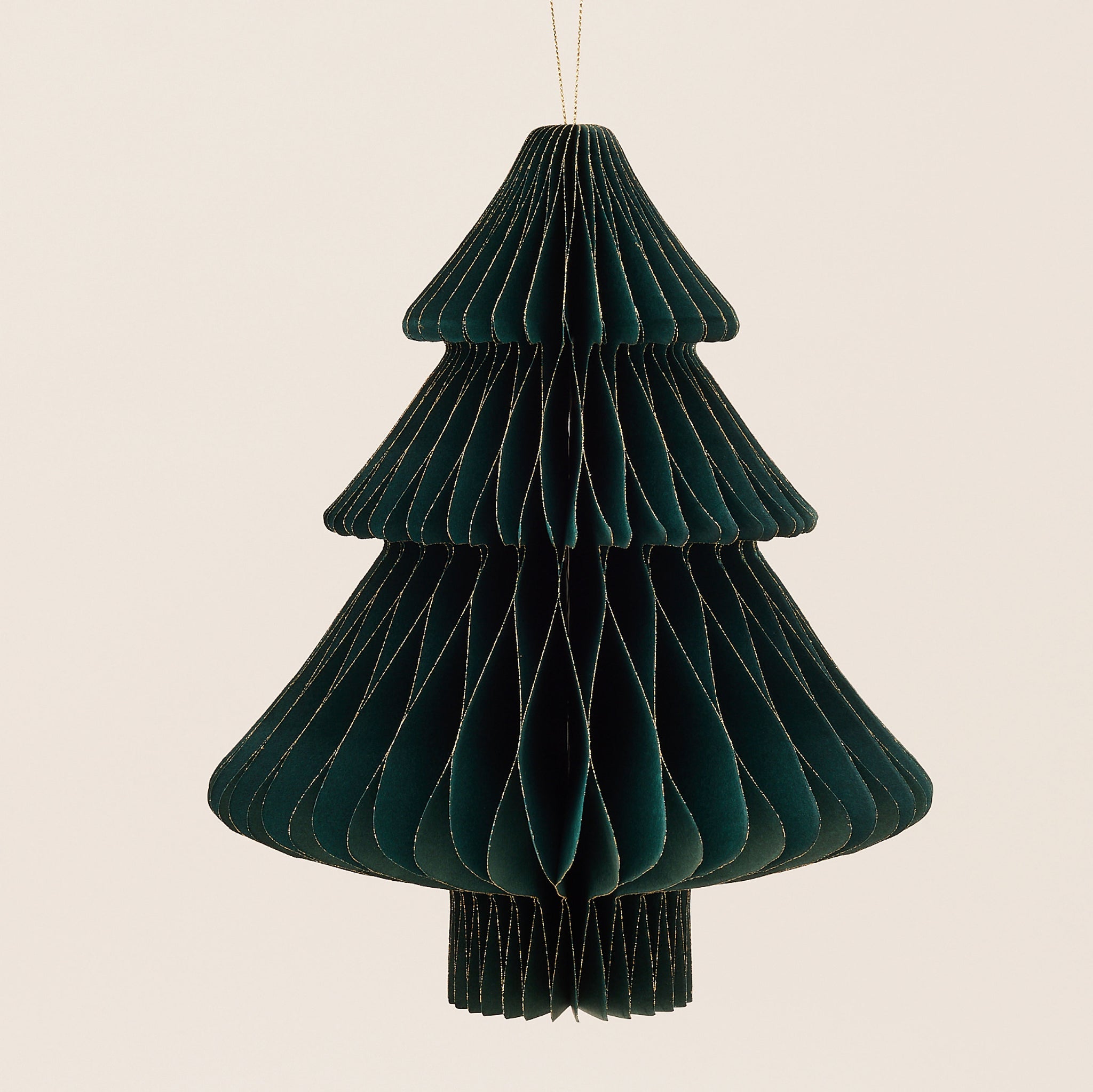 Dark Green Paper Christmas Tree Ornament Set | ของตกแต่ง ต้นคริสต์มาส