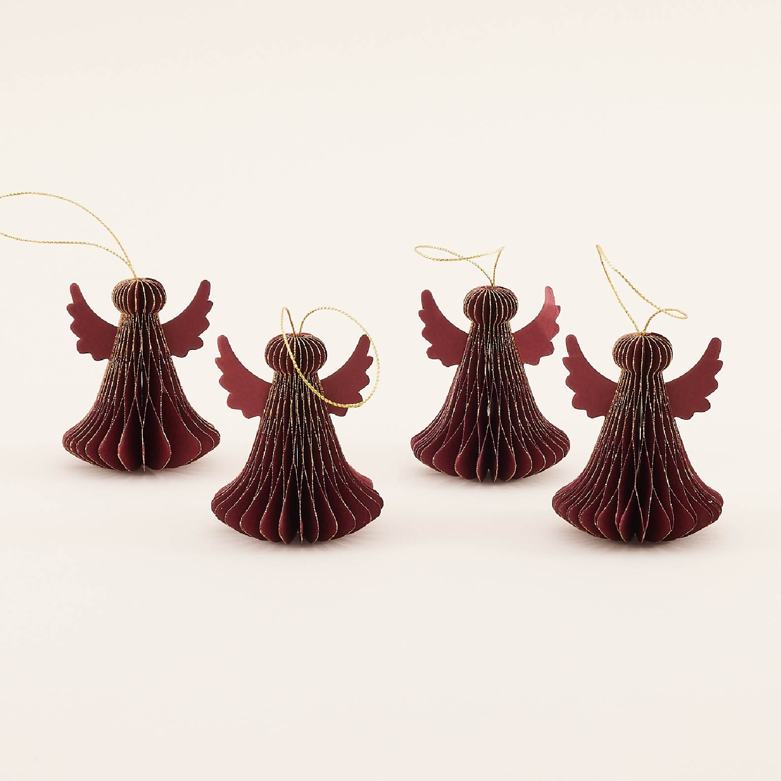 Dark Red Angel Hanging Ornament Set | ของตกแต่ง ต้นคริสต์มาส